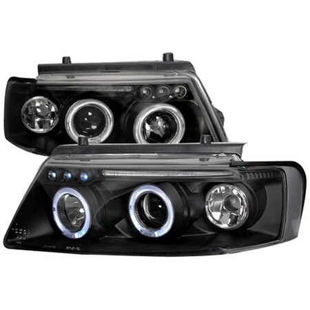Overtime Halo LED Projector Headlight for 97 to 00 Volkswagen Passat, Black - 10 x 20 x 25 in. OV126236